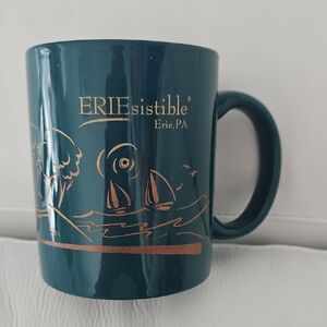 ERIEsistible Teal Mug with Gold Design